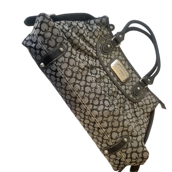 Guess Shoulder Bag with All Over Logo, Black Gray - Picture 8 of 13